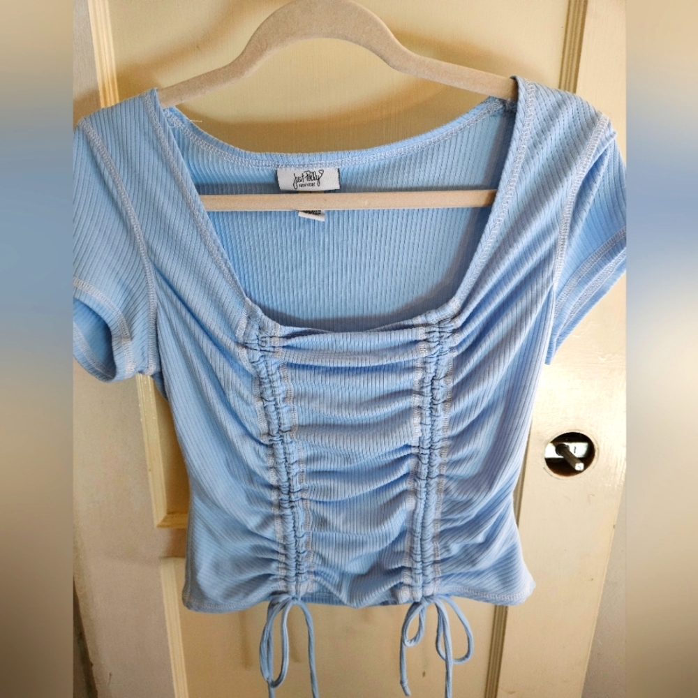 Baby Blue Top with bow ties